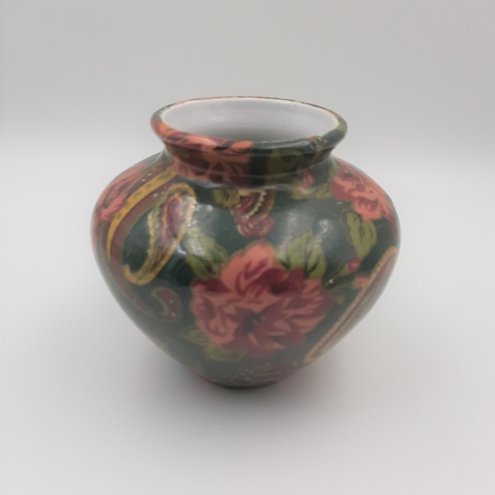 Vintage Hawaiian Print Small Vase